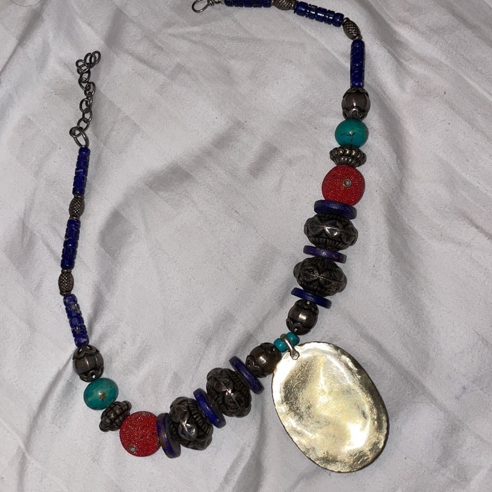 Ancient rock stone Bohemian artsy Free People Necklace - Picture 3 of 3